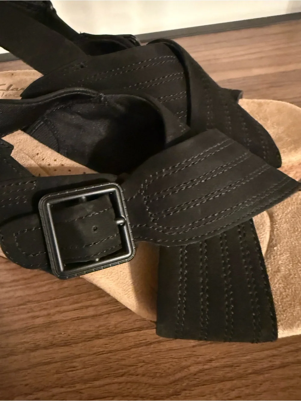 Carter's Black Cork Platform Wedge Sandals